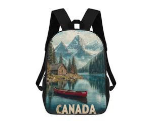 sinyumoney Canadian Mountain Lake Sac À Dos Scolaire Pour Filles Et Garçons, Grande Capacité, Léger, Pour Enfants Et Étudiants 17inch