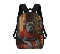 sinyumoney Cane Corso in Festive Red Dog Christmas Portrait with Red Scarf Sac À Dos Scolaire Pour Enfants Imprimé En 3D, Idéal Pour Les Voyages Et Les Livres 17inch