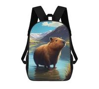 sinyumoney Capybara Animal Sac À Dos Imprimé En 3D, Sac D'école Décontracté Et Tendance Pour Enfants, Sac D'école Pour Garçons, Collégiens 17inch