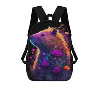 sinyumoney Capybara Flower Colorful Sac À Dos Enfant, Sac D'école, Sac À Dos Imprimé 3D Avec Motif De Dessin Animé, Grande Capacité, Pour Garçons Et Filles 17inch