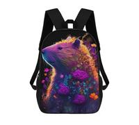 sinyumoney Capybara Flower Colorful Sac À Dos Imprimé En 3D, Sac D'école Décontracté Et Tendance Pour Enfants, Sac D'école Pour Garçons, Collégiens 17inch