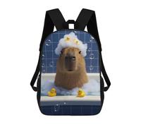 sinyumoney Capybara in Bathtub with Rubber Ducks Sac À Dos Enfant, Cartable, Sacs À Dos Scolaires Imprimés En 3D Pour Élèves Du Primaire Et Du Collège, Cadeau D'anniversaire Pour Adolescents 17inch