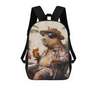 sinyumoney Capybara in Sunglasses Sac À Dos Scolaire Imprimé En 3D, Sac À Dos Décontracté Pour Enfants, Sac D'école Imprimé En 3D Pour Garçons, Primaire Et Collège 17inch