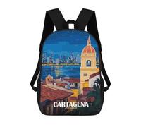 sinyumoney Cartagena Colombia Cityscape at Night Sacs À Dos Pour Enfants, Cartables, Sacs À Dos Scolaires Imprimés En 3D, Sacs À Dos De Voyage Tendance Pour Enfants (primaire, Collège) 17inch