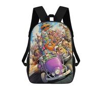 sinyumoney Cartoon Car Adventure -1 Sac À Dos Enfant, Cartable, Sac D'école, Motif Dessin Animé 3D, Sac Pour Ordinateur Portable, Pour Garçons Et Filles 17inch