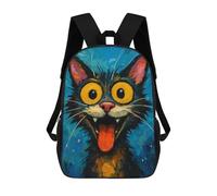 sinyumoney Cartoon Cat with Exaggerated Features Sac À Dos Enfant Tendance Et Amusant, Sac À Dos Pour Garçons Et Adolescents, Sac D'école Imprimé En 3D Pour Garçons 17inch