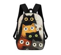 sinyumoney Cartoon Cats Pile Sac À Dos Enfant Fille 3D, Sac D'école, Sac À Dos Pour Tout-petits, Sac À Dos Décontracté, Sac À Livres Tendance 17inch