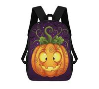 sinyumoney Cartoon Halloween Pumpkin with Bats Sac À Dos Scolaire Imprimé En 3D, Sac À Dos Décontracté Pour Enfants, Sac D'école Imprimé En 3D Pour Garçons, Primaire Et Collège 17inch