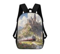 sinyumoney Castle in The Sky Train Sacs À Dos Imprimés En 3D Pour Enfants, Sacs D'école Tendance Pour Garçons, Élèves Du Primaire Et Du Collège 17inch
