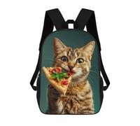 sinyumoney Cat And His Pizza Sacs À Dos Pour Enfants, Sac À Dos Scolaire, Sac À Dos Imprimé En 3D Pour Enfants, Sac À Dos De Voyage, Sac À Livres, Sac D'école Pour Enfants 17inch