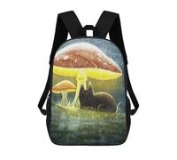 sinyumoney Cat And The Mushroom 17inch Sacs À Dos Scolaires Imprimés En 3D - Sacs À Dos Tendance Pour Garçons Du Primaire Et Du Collège