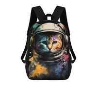 sinyumoney Cat Astronaut Painting Sac À Dos Scolaire Enfant Tendance Et Décontracté, Sac À Dos Imprimé En 3D Pour Garçon, Grand Sac À Dos 17inch