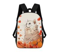 sinyumoney Cat Autumn Fall Cute Sacs À Dos Pour Enfants, Cartables, Sacs À Dos Scolaires Imprimés En 3D, Sacs À Dos De Voyage Tendance Pour Enfants (primaire, Collège) 17inch