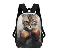 sinyumoney Cat Boxing Red Gloves Sacs À Dos Scolaires Pour Enfants, Sac D'école Imprimé En 3D Pour Garçons, Élèves Du Primaire Et Du Collège 17inch