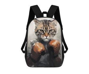 sinyumoney Cat Boxing Red Gloves Sacs À Dos Scolaires Pour Enfants, Sac D'école Imprimé En 3D Pour Garçons, Élèves Du Primaire Et Du Collège 17inch