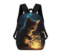 sinyumoney Cat Butterflies And Jar Sac À Dos Scolaire Pour Filles Et Garçons, Grand Sac À Dos Léger Pour Enfants Et Étudiants 17inch