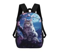 sinyumoney Cat Cherry Blossom Japan Sac À Dos Scolaire Imprimé En 3D Pour Enfants, Sac À Dos Garçon/fille, Sac De Voyage Pour Enfants 17inch