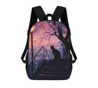 sinyumoney Cat Cherry Blossoms Tree Sacs À Dos Pour Enfants, Cartables Imprimés En 3D, Sacs À Dos Pour Élèves Du Primaire Et Du Collège (garçons Et Filles) 17inch