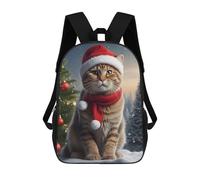 sinyumoney Cat Christmas Day Sacs À Dos Pour Enfants, Cartables Imprimés En 3D, Sacs À Dos Pour Élèves Du Primaire Et Du Collège (garçons Et Filles) 17inch