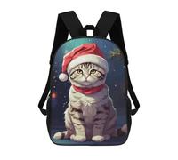 sinyumoney Cat Christmas Sac À Dos Scolaire Pour Filles Et Garçons Avec Poche, Sac À Dos Tendance Pour Enfants 17inch