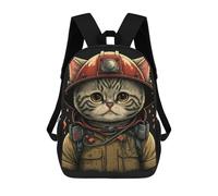 sinyumoney Cat Firefighter Hero -2 Sac À Dos Scolaire Imprimé En 3D Pour Enfants, Sac À Dos De Voyage Tendance Et Décontracté Pour Écoliers 17inch