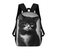 sinyumoney Cat Glasses Funny 17inch Sac À Dos Scolaire Imprimé En 3D Pour Enfants, Style Décontracté Et Tendance, Idéal Pour Les Voyages Et Les Études.