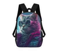 sinyumoney Cat Glasses Jacket Future Sac À Dos Scolaire Pour Enfants, Sac D'école Imprimé En 3D, Sac D'école Tendance Pour Garçons, Élèves Du Primaire Et Du Collège 17inch