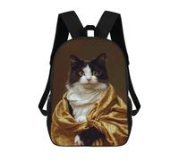 sinyumoney Cat in A Golden Robe Sacs À Dos Scolaires Pour Enfants, Sac D'école Imprimé En 3D Pour Garçons, Élèves Du Primaire Et Du Collège 17inch