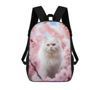 sinyumoney Cat in Spring Pink Bloom Sac À Dos Scolaire Imprimé En 3D Pour Garçons Et Filles, Sac À Dos Pour Ordinateur Portable Pour Enfants/étudiants/adultes 17inch