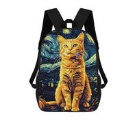 sinyumoney Cat in Starry Night Sac À Dos, Cartable Imprimé En 3D, Sac À Goûter, Sac À Dos De Voyage, Sac À Dos Entre Amis, Sac À Dos Scolaire Pour Filles Et Garçons 17inch