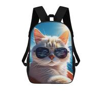 sinyumoney Cat in Sunglasses on Boat Sacs À Dos Scolaires Pour Garçons Et Filles, Sacs À Dos Décontractés Pour Le Sport, Sacs À Dos De Grande Capacité Pour L'école Primaire 17inch