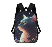 sinyumoney Cat in The Stars Sac À Dos Scolaire Enfant Tendance Et Décontracté, Sac À Dos Imprimé En 3D Pour Garçon, Grand Sac À Dos 17inch