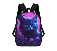 sinyumoney Cat Kitten Purple Sky Sac À Dos Scolaire Pour Filles Et Garçons, Sac À Dos Avec Poche, Sac À Dos Tendance Pour Enfants 17inch