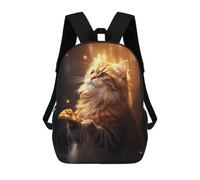 sinyumoney Cat Loves Pizza Sac À Dos Scolaire Pour Enfants Imprimé En 3D, Idéal Pour Les Voyages Et Les Livres 17inch