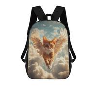 sinyumoney Cat Memorial Decor Angel Cat in Flight Sac À Dos, Cartable Imprimé En 3D, Sac À Goûter, Sac À Dos De Voyage, Sac À Dos Entre Amis, Sac À Dos Scolaire Pour Filles Et Garçons 17inch