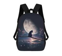 sinyumoney Cat, Moon And Stars Sac À Dos Scolaire Pour Filles Et Garçons, Sac À Dos Avec Poche, Sac À Dos Tendance Pour Enfants 17inch