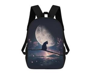 sinyumoney Cat, Moon And Stars Sac À Dos Scolaire Pour Filles Et Garçons, Sac À Dos Avec Poche, Sac À Dos Tendance Pour Enfants 17inch