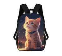 sinyumoney Cat Night Sky Stars Sac À Dos Scolaire Pour Filles Et Garçons, Sac À Dos Avec Poche, Sac À Dos Tendance Pour Enfants 17inch