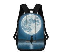 sinyumoney Cat on Swing Under Moonlight Sacs À Dos Imprimés En 3D Pour Enfants, Sacs D'école Tendance Pour Garçons, Élèves Du Primaire Et Du Collège 17inch