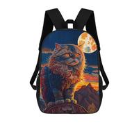 sinyumoney Cat Persian And Moon Sac À Dos, Cartable Imprimé En 3D, Sac À Goûter, Sac À Dos De Voyage, Sac À Dos Entre Amis, Sac À Dos Scolaire Pour Filles Et Garçons 17inch