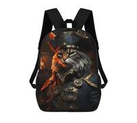 sinyumoney Cat Pirate in Uniform Sac À Dos Enfant Tendance Et Amusant, Sac À Dos Pour Garçons Et Adolescents, Sac D'école Imprimé En 3D Pour Garçons 17inch