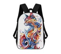 sinyumoney Cat Pop Art Colorful Sac À Dos Scolaire Imprimé En 3D, Sac À Dos Décontracté Pour Enfants, Sac D'école Imprimé En 3D Pour Garçons, Primaire Et Collège 17inch