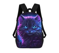 sinyumoney Cat Purple Glow Sacs À Dos Scolaires Pour Enfants, Cartables Imprimés En 3D, Sacs D'école Tendance Pour Garçons, Élèves Du Primaire Et Du Collège 17inch
