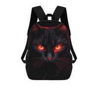 sinyumoney Cat Red And Black Animals Sac À Dos Avec Poche, Sacs À Dos Imprimés En 3D, Sacs De Voyage, Sacs À Livres, Sacs D'école Pour Enfants 17inch