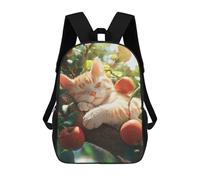 sinyumoney Cat Sleeping on Apple Tree Branch Sac À Dos Scolaire Pour Enfants, Grand Sac À Dos 3D, Cadeau Pour Enfants 17inch