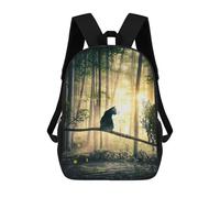 sinyumoney Cat, Sun And Forest Sacs À Dos Imprimés En 3D 17inch Sac À Dos Scolaire Pour Enfants, Sac À Dos Décontracté Pour La Journée, Sac De Voyage Décontracté Pour Les Élèves Du Collège