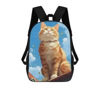 sinyumoney Cat Sunny Day Sacs À Dos, Sac À Dos Enfant, Sac D'école, Sac À Dos De Voyage Imprimé En 3D, Accessoire De Mode, Sac À Dos Imperméable Pour Enfants 17inch