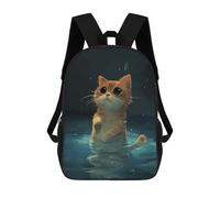 sinyumoney Cat Swimming Sac À Dos Scolaire, Sac Pour Lycéens, Sac À Dos Décontracté Pour Le Camping, Les Aventures En Plein Air Et Les Voyages Quotidiens 17inch