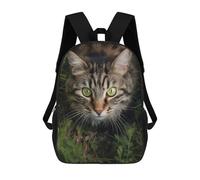sinyumoney Cat Walking in Grass Sac À Dos Scolaire Pour Filles Et Garçons, Grande Capacité, Léger, Pour Enfants Et Étudiants 17inch