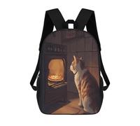 sinyumoney Cat Watching Pizza Bake Sac À Dos, Cartable Imprimé En 3D, Sac À Goûter, Sac À Dos De Voyage, Sac À Dos Entre Amis, Sac À Dos Scolaire Pour Filles Et Garçons 17inch